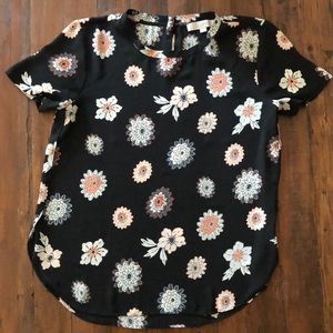 Loft floral high neck blouse